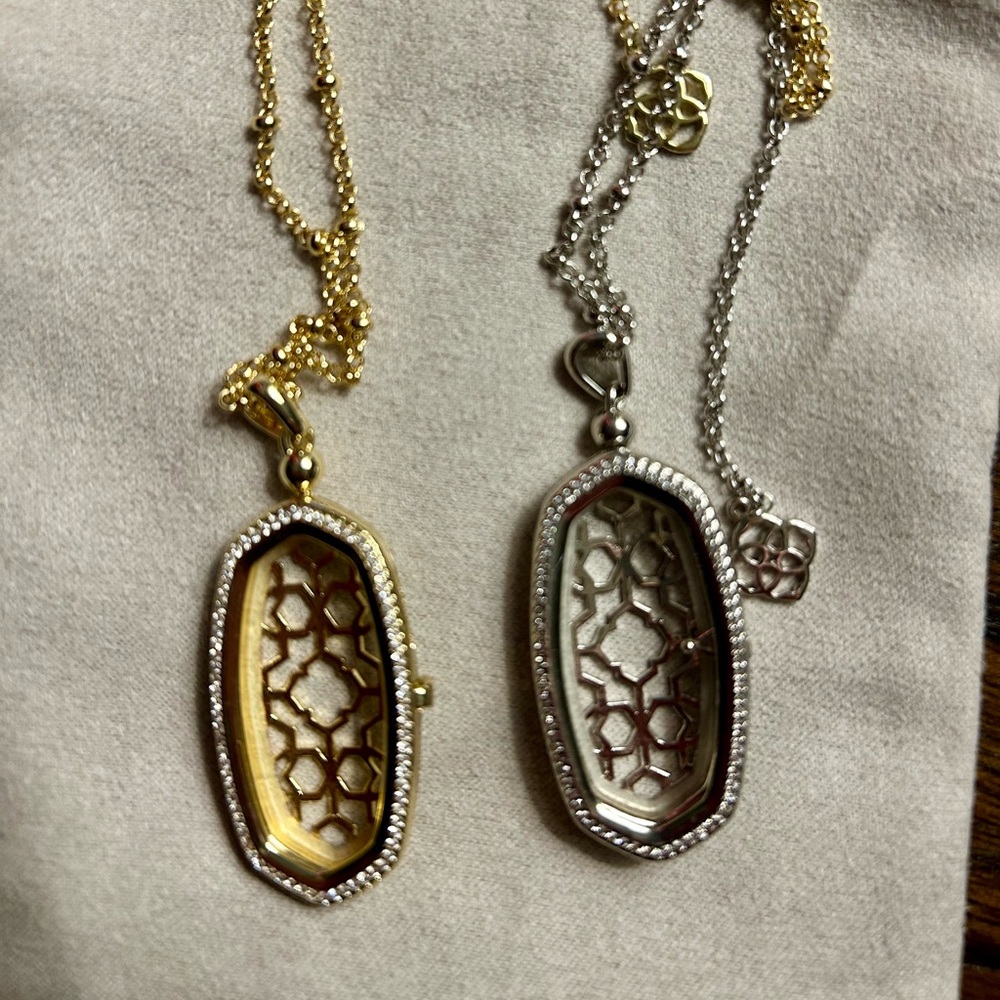 Kendra Scott Elle Luxe Long necklace bundle of silver and gold with 9 stones!